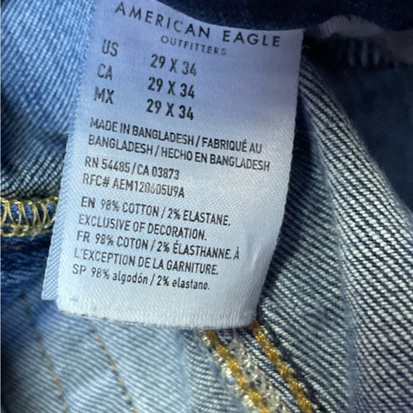 American Eagle Relaxed Straight Jeans Mens 29x34 (33) Blue Airflex+ Stretch - Picture 9 of 10